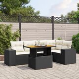 vidaXL 6-dijelni set vrtnih sofa s jastucima crni od poliratana | shoptok.hr