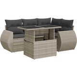  6-dijelni set vrtnih sofa od poliratana s jastucima svjetlosivi | shoptok.hr