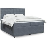  Krevet s oprugama i madracem tamnosivi 200x200 cm baršunasti | shoptok.hr