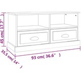 TV ormarić bijeli 93 x 35,5 x 45 cm od konstruiranog drva | shoptok.hr