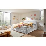 MID.YOU POSTELJA BOXSPRING 200 cm x 240 cm , tekstil, leseni material srebrne barve Cene