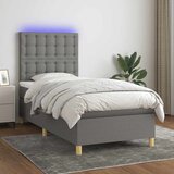  box spring s madracem LED tamnosivi 100x200 cm tkanina | shoptok.hr