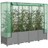 vidaXL Visoka greda s prevleko za rastlinjak videz ratana 160x40x138cm | Shoptok.si