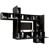  Komplet TV omaric 10-delni črna iverna plošča, (20912772) | Shoptok.si