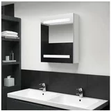 vidaXL LED kupaonski ormarić s ogledalom sjajni bijeli 50 x 14 x 60 cm