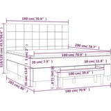  Box spring postelja z vzmetnico temno siva 180x200 cm blago, (20788990) | Shoptok.si