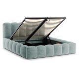 Micadoni Svijetlo plavi tapecirani bračni krevet s prostorom za odlaganje s podnicom 140x200 cm Lupine – | shoptok.hr