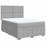 Maison Chic Box spring posteljni - Vzmetna postelja z vzmetnico svetlo siv 140x190 cm blago SL11765, (21900068) | Shoptok.si