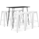 vidaXL Barska garnitura 7-delna črna in bela, (21001233) | Shoptok.si