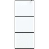 Pregrada za tuš crna 80 x 195 cm s mutnim staklom ESG | shoptok.hr