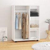 vidaXL Garderobna omara visok sijaj bela 80x40x110 cm iverna plošča Cene
