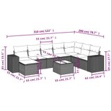  9-dijelni set vrtnih sofa od poliratana s jastucima sivi | shoptok.hr