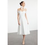 Trendyol Bridal A-Cut White 3D Tulle Detailed Wedding / Wedding Elegant Evening Dress | Shoptok.si