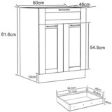 MID.YOU Kuhinjska Spodnja Omarica Colura, Bela, Š 60cm | Shoptok.si