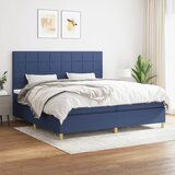 The Living Store Box spring postelja z vzmetnico moder 200x200 cm blago - Box Spring Postelja, (21503885) Cene