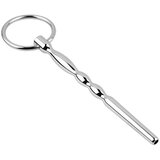 SuperLove Stainless Steel Wavy Penis Plug with Ring Cene