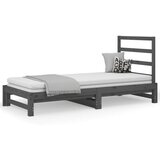  Dnevni ležaj na izvlačenje sivi 2x(90x200) cm masivna borovina | shoptok.hr