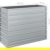 vidaXL Visoka greda 100x40x77 cm pocinkano jeklo srebrna | Shoptok.si