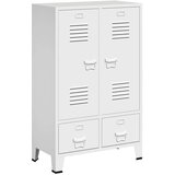 vidaXL industrijska garderobna omara bela 67x35x107 cm jeklo | Shoptok.si