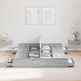  Krevet s ladicama Siva Sonoma 160 x 200 cm Konstruirano drvo | shoptok.hr