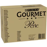 Gourmet Jumbo pakiranje Perle 96 x 85 g - Postrv, puran, raca, divjačina v želeju