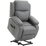 HOMCOM Relax fotelj Recliner 160°, usnjeni električni fotelj z naslonom za noge in daljinskim upravljalnikom, siv, (20755594) | Shoptok.si