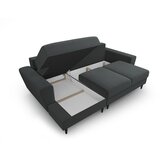 Cosmopolitan Design Tamno siva baršunasti sklopiva/s prostorom za odlaganje kutna garnitura (s lijevim kutom/s ležaljkom) Kyoto – | shoptok.hr