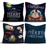 NYXMAS02 Set od 4 ukrasna jastuka, 43 x 43 cm, Teget