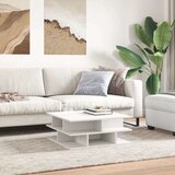  Klubska mizica bela 70x70x29 cm inženirski les | Shoptok.si