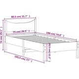 vidaXL Posteljni okvir bel 75x190 cm trdna borovina | Shoptok.si