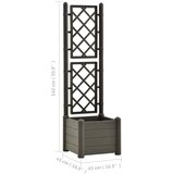  Vrtna sadilica s rešetkom 43 x 43 x 142 cm PP antracit | Eponuda.ba