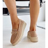 Gemre Beige leather shoes with decorative buckle Taija | shoptok.hr