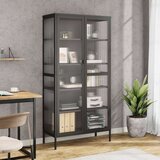 vidaXL Visoka komoda crna 85 x 40 x 180 cm od stakla i čelika | shoptok.hr