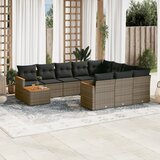 Maison Chic Seti vrtnega pohištva - Vrtna garnitura - Vrtni pohištvo set 11-delna z blazinami siv poli ratan, (21816211) | Shoptok.si