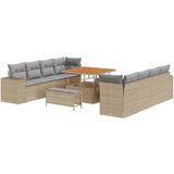  11-delni set vrtnih zof z blazinami Bež Poli ratan Akacija | Shoptok.si