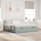 vidaXL okvir kreveta s madracima svijetlosivi 200x200cm baršunasti | shoptok.hr