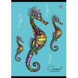 Optimum Sveska sa spiralom tvrdi povez karo A5/80 Seahorses Cene