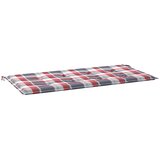 Jastuk za vrtnu klupu crveni karirani 120x50x3cm tkanina Oxford | shoptok.hr