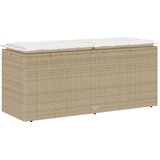  Vrtna klupa s jastukom bež 110x40x44 cm poliratan | shoptok.hr