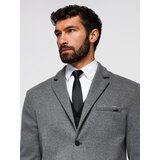 Ombre Men's knitted jacket with a fitted cut - graphite | shoptok.hr