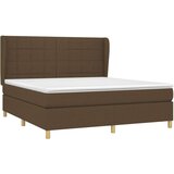  Box spring postelja z vzmetnico temno rjava 160x200 cm blago, (20896053) | Shoptok.si
