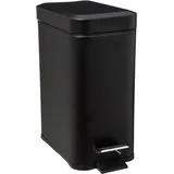 kanta za smeće pravokutna 5l na pedalu, metal, crna