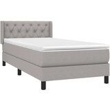  Box spring postelja z vzmetnico svetlo siva 80x200 cm blago, (20726766) | Shoptok.si