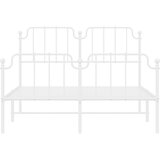  Metalni okvir kreveta uzglavlje i podnožje bijeli 150 x 200 cm | Eponuda.com