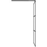 vidaXL Pregrada za tuš 90x195 cm motno ESG steklo črna | Shoptok.si