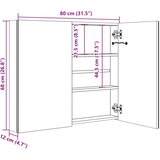  LED kupaonski ormarić s ogledalom sjajni sivi 80 x 12 x 68 cm | shoptok.hr