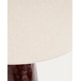 Kave Home Rdeča/bela namizna svetilka s tekstilnim senčilom (višina 49 cm) Drava – | Shoptok.si