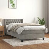 Maison Chic Box spring postelja - Vzmetna postelja z vzmetnico svetlo siv 90x190 cm žamet SL14397, (21905971) | Shoptok.si