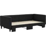  Dnevni krevet na razvlačenje crni 90 x 190 cm od tkanine | shoptok.hr