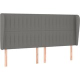  The Living Store Vzglavje z ušesi temno sivo 163x23x118/128 cm blago - Vzglavje, (21452144) | Shoptok.si